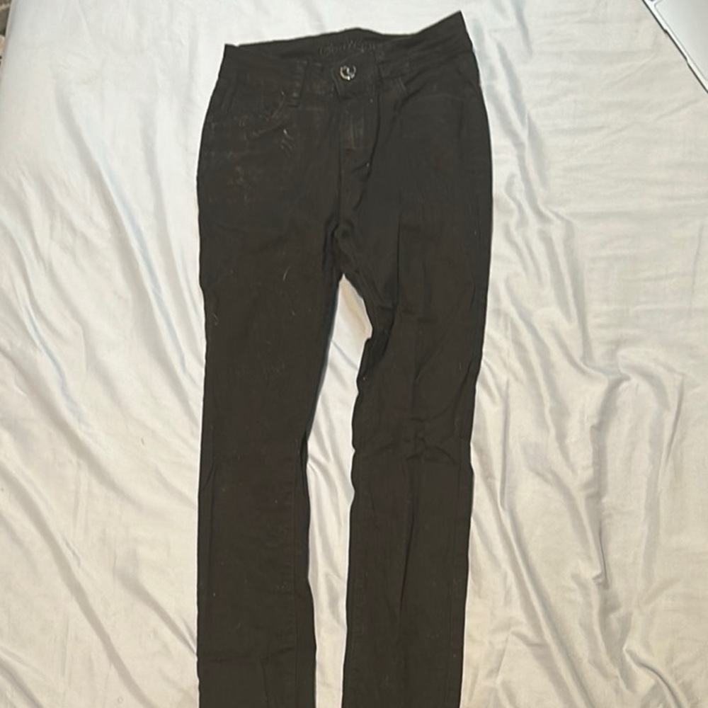 Dark Black Skinny School Uniform Bottoms